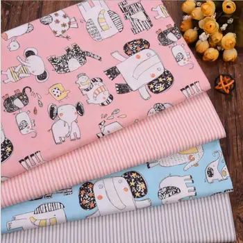 

Cartoon Elephant DIY Sewing Patchwork Quilting Fat Quarters Tecido Cloth For Baby Dress Sheets Textiles Twill 100% Cotton Fabric