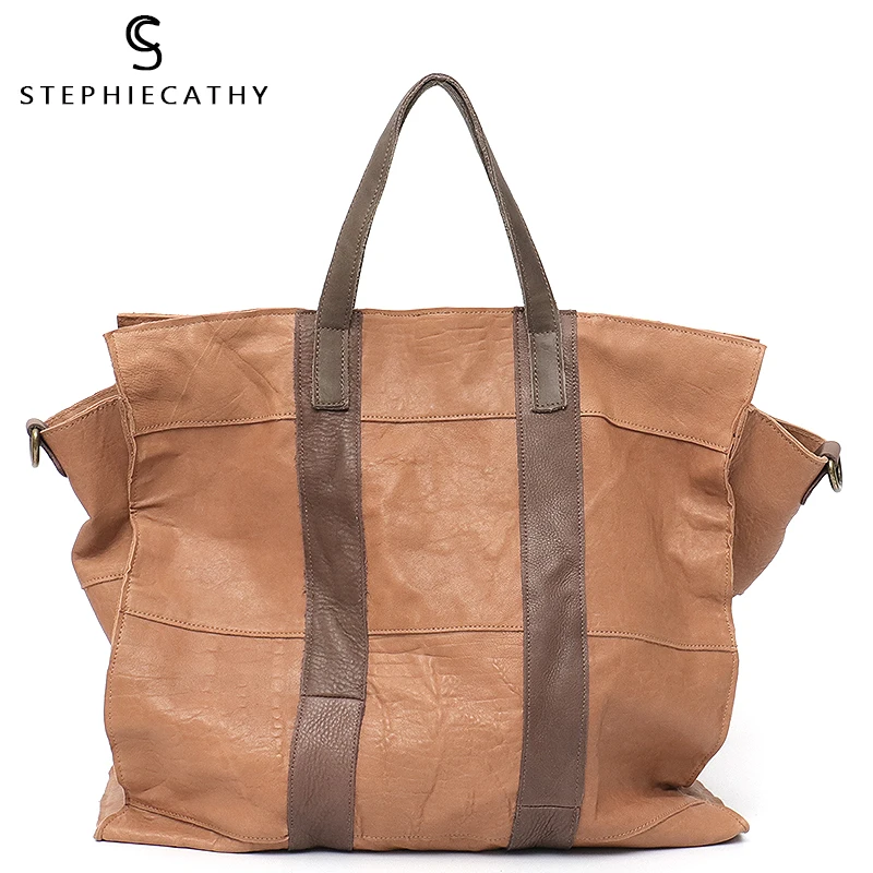 SC большая сумка-тоут из натуральной кожи для женщин винтажные кожаные сумки в