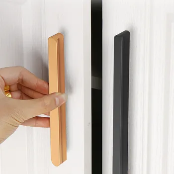 

Long bar gold handles furniture doorknob with round head Armoire black handle Kitchen hardware pulls Bathroom cabinet fittings