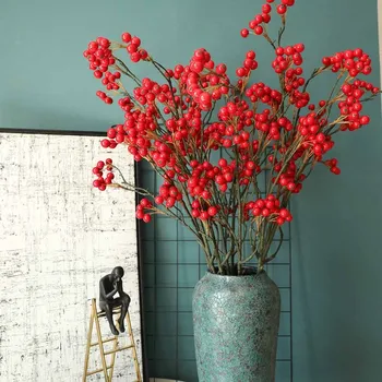 

Fruit Berries Bouquet artificial berry red foam flowers home decor small fake flowers fruit branch decor accessories#0227g30