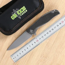 Zielony cierń F95 składany nóż d2 stal TC4 stop tytanu + uchwyt z włókna węglowego camping nóż myśliwski praktyczny nóż do owoców EDC