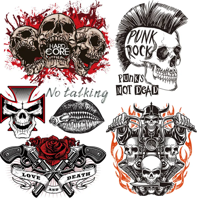 Pulaqi Grave Dead God Punk Skull Embroidered Patches Iron On Patches For  Clothing Black Patch On Clothes Sticker Applique Decor