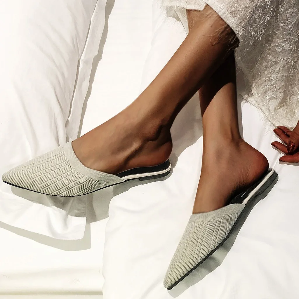 pointed toe mule flats