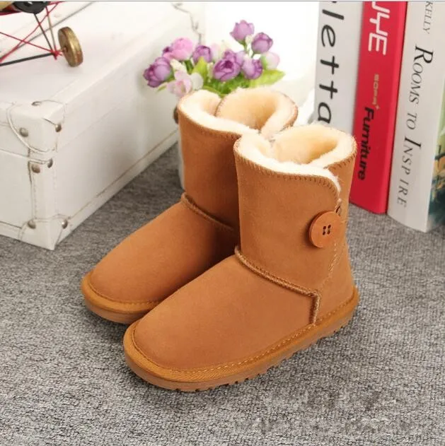 5991 Chestnut Г. Новые брендовые Детские ботинки водонепроницаемые зимние ботинки для девочек и мальчиков детские зимние ботинки меховые теплые ботинки для детей, размер 21-35 - Цвет: 5991 Chestnut