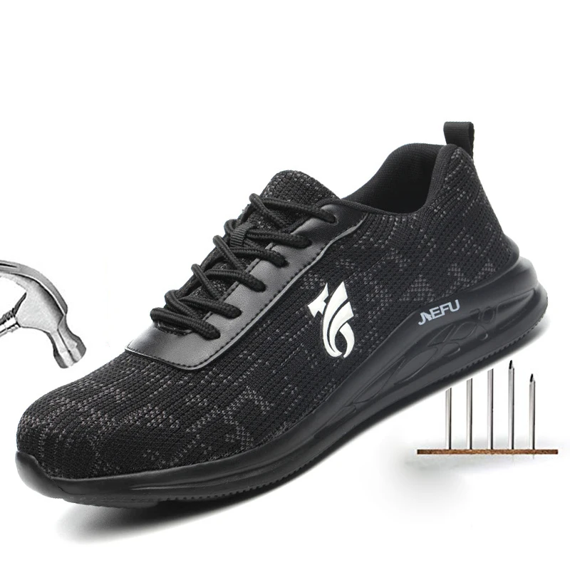 

Men Steel Toe Work Safety Shoes Breathable Anti-smashing Anti-puncture Work Safety Boot Non-slip Protective Footwear Work Shoes