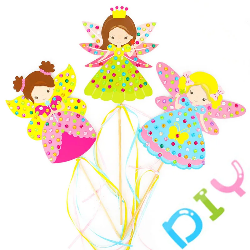 

Craft Toys For Children Creative Colorful Magic Diamond Fairy Stick Kindergarten Kids DIY Craft Sets Handmade Show Props