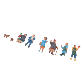 

6 Pieces Multiple Resin Market Standing People Figure 1/87 for Simulation Scene Kits