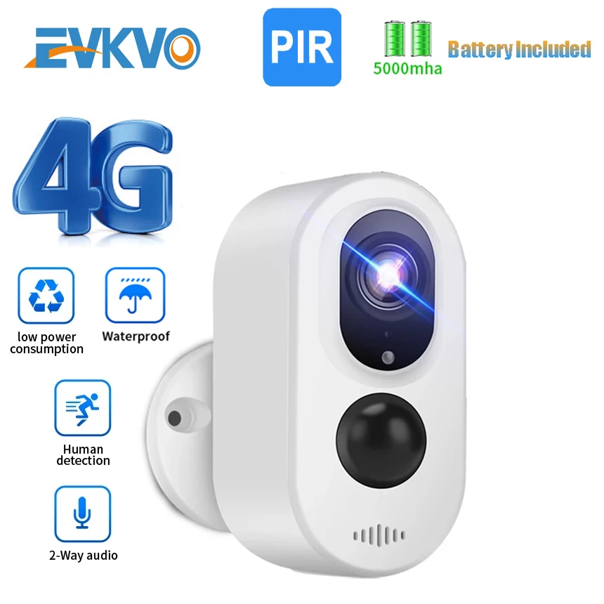

3MP IP Camera 4G SIM Surveillance Mini Camera Low Power Charging Rechargeable Battery for Outdoor Indoor Security CCTV Camera