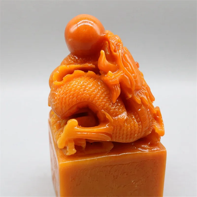 Chinese shoushan stone  Hand-carved Dragon Seal  Statues 