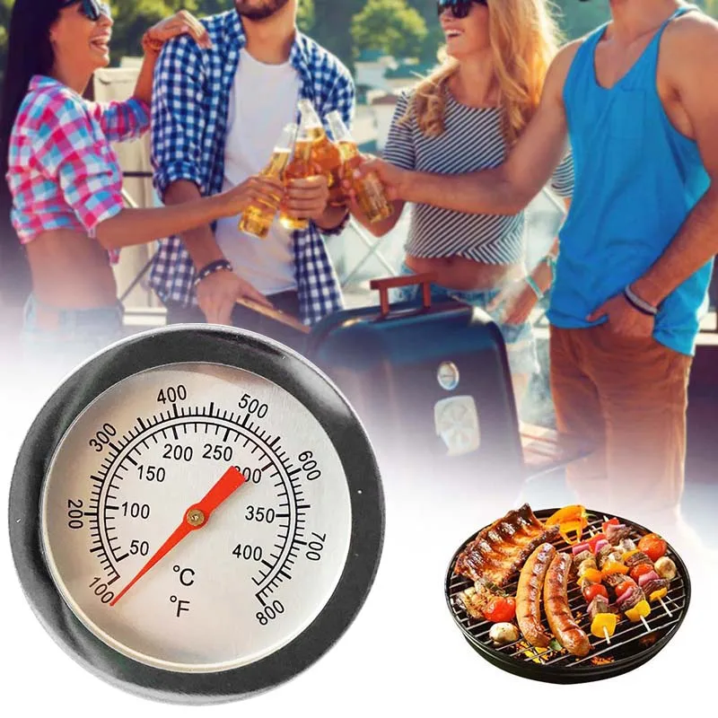 Stainless Steel Barbecue Thermometer Pit Wood Smoker Thermometer Temperature Gauge Celsius Grill Pit Thermometer For Kitchen 5