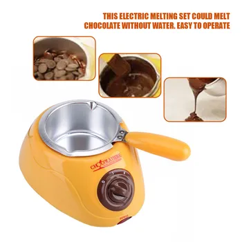 

Cheese Pan Electric Candy Chocolate Melting Pot Chocolate Fountain DIY Kitchen Tool with Heart-shape Mold EU Pulg 220V
