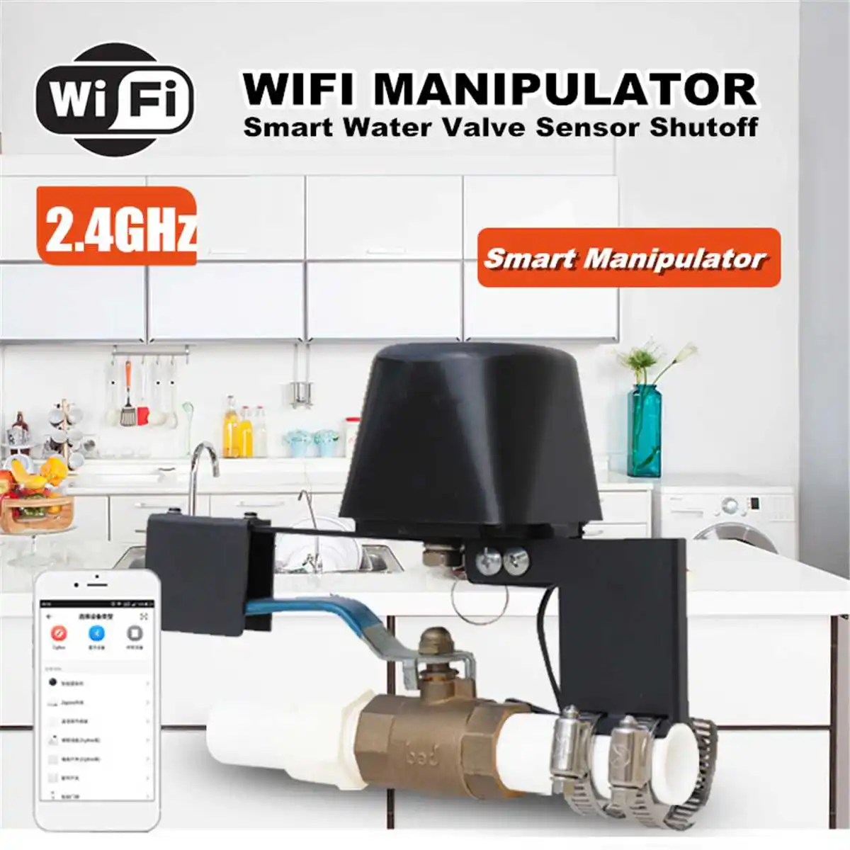 

Wireless Control Gas Water Valve Smart Life WiFi Shutoff Controller 3.0 Gas Water Manipulator Valve Controller Smart