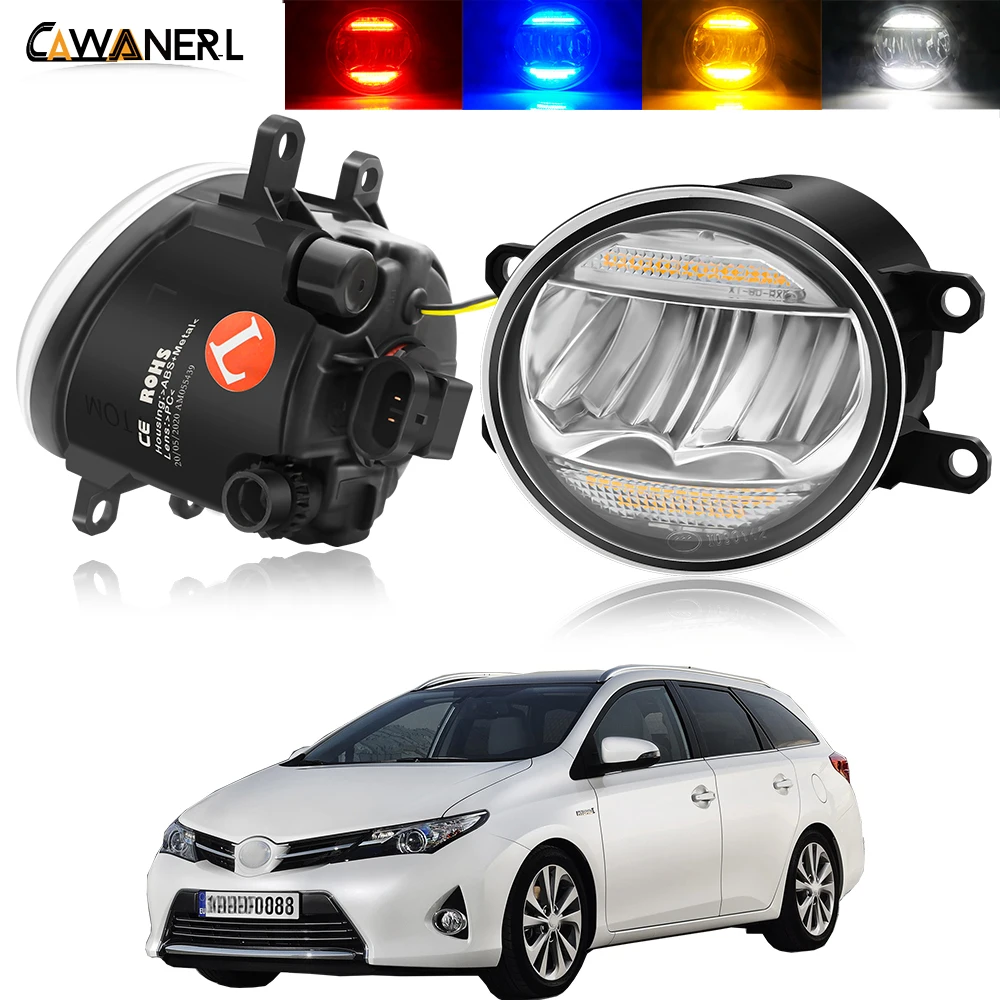 2in1 туман светильник + дневные ходовые огни для Toyota Auris 2012 2018 автомобиль левый