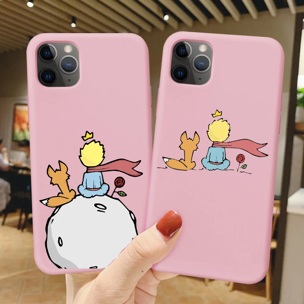 Чехол с рисунком Маленького принца для iPhone X XR XS MAX Pro 6 6S Plus 7 7Plus 8 8Plus розовый