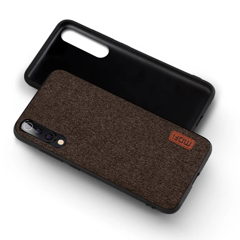 Для Xiaomi mi 9 Pro Global чехол MOFi mi 9 Pro задняя крышка coque capas ткань силиконовый Жесткий бизнес роскошный чехол - Цвет: coffee