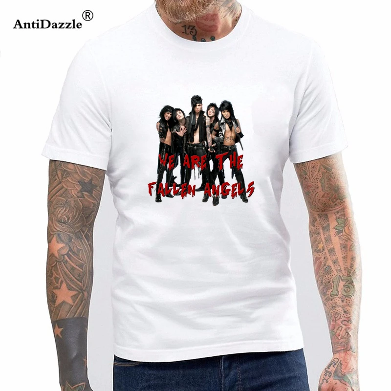 

Antidazzle BLACK VEIL BRIDES EVIL SKULL NEW T-SHIRT BVB METAL GLAM ROCK HORROR Harajuku Print T Shirt Summer Short
