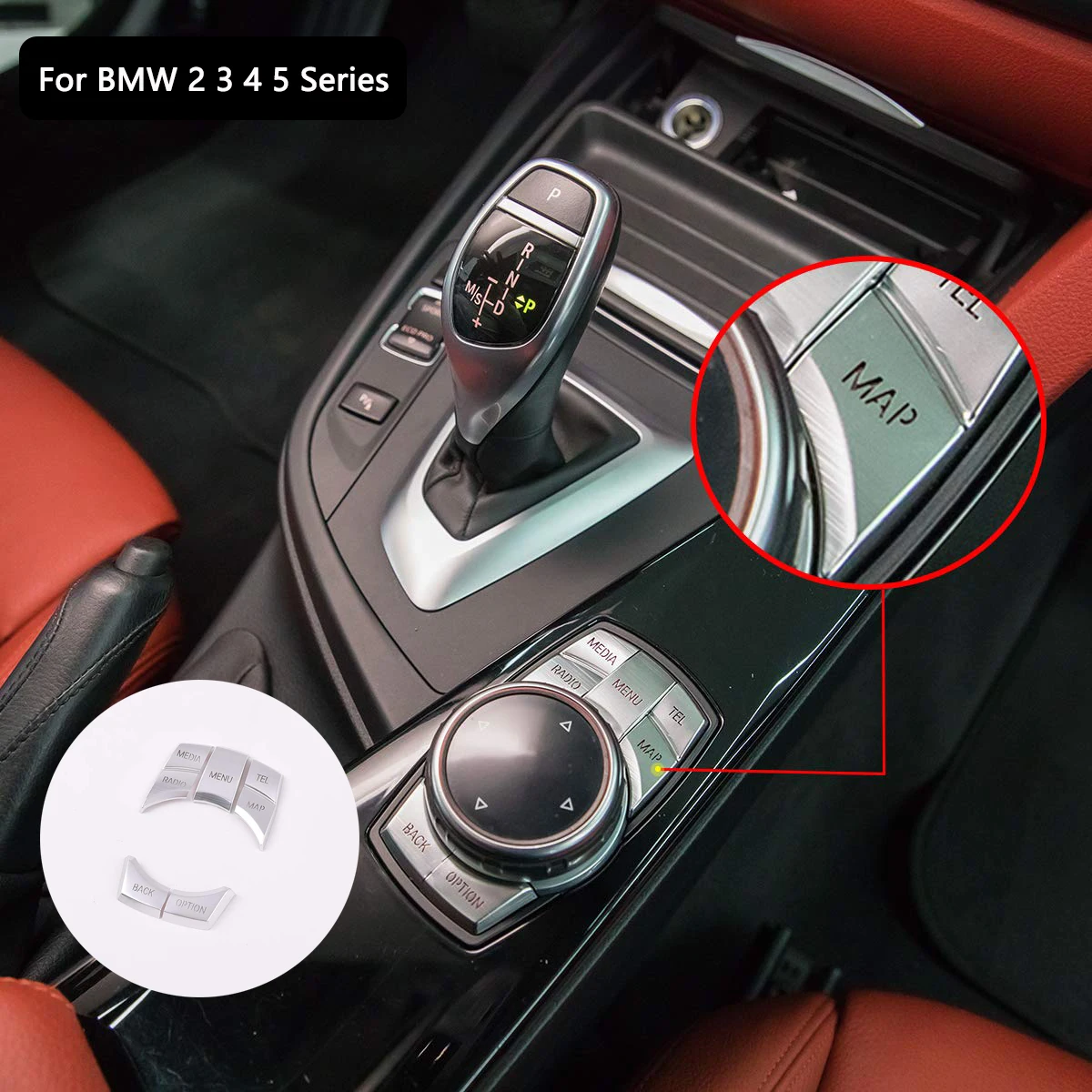 

Aluminum alloy Car Multimedia Knob With MAP Button Frame Decoration Trim For BMW 2 , 3 Series GT 4, 5 Series 6, 7 X1 F48 X3 X4