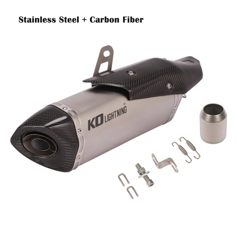 

51mm Universal Motorcycle Scooter Exhaust Pipe Muffler Tail Tube Carbon Fiber End 470mm with DB Killer