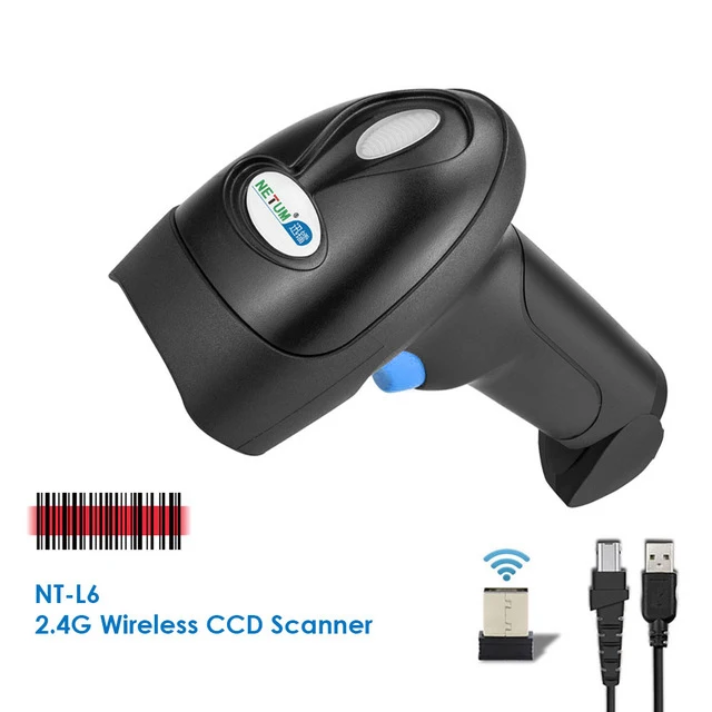 NT-L6 Wireless CCD RD-2013 проводной USB сканер штрих-кода и NT-1228W беспроводной 1D/2D QR считыватель штрих-кода PDF417 для POS системы - Цвет: NT-L6 Wireless CCD