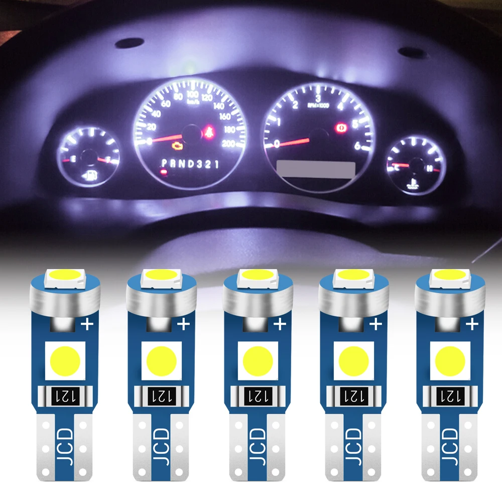5pcs 12V canbus T5 58 74 286 W1.2W Super Bright 3030 LED 3SMD wedge Light Car Dashboard Instrument Cluster Panel Lamp Bulb | Автомобили и