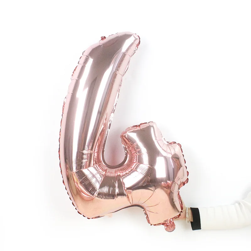 32-дюймовый средней длины из розового золота с цифрами воздушный шар из фольги градиент цвета радуги с цифрами от 0 до 9 Алюминий шар из фольги для дня рождения юбилей бракосочетания