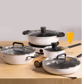 

European Luxury Aluminum Alloy Pot Set Household Multifunctional Non Stick Pan Composite Bottom Two-Flavor Hot Pot Cooking Pot