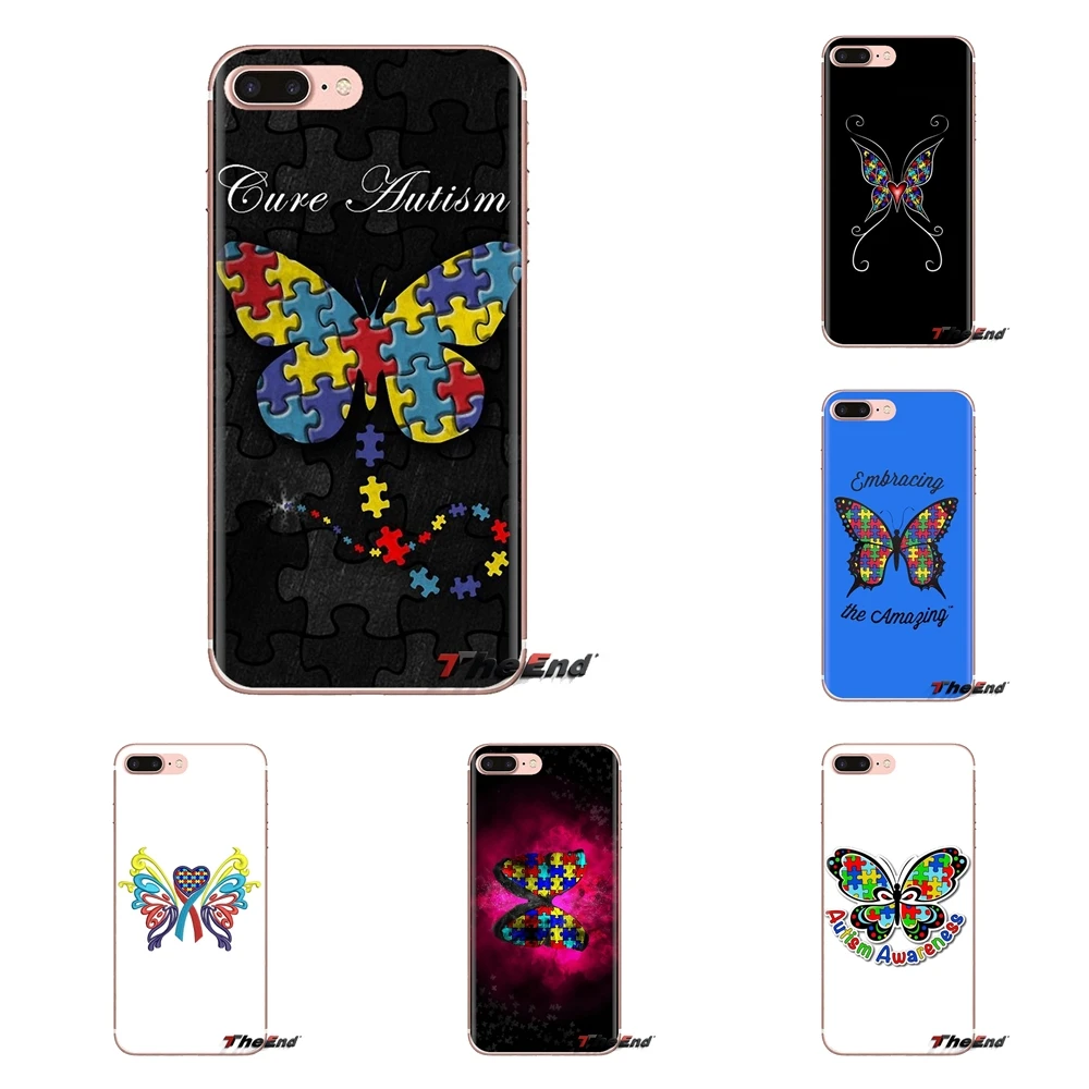 Phone Case For Sony Xperia Z Z1 Z2 Z3 Z5 compact M2 M4 M5 E3 T3 XA Aqua LG G4 G5 G3 G2 Mini Beautiful Autism Awareness butterfly |