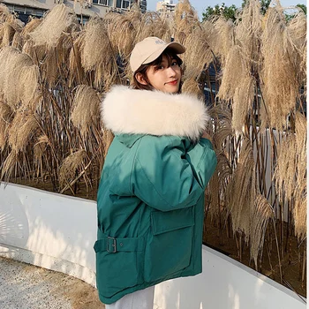 

Winter Jacket Winter Jacket Women Hooded With Fur new jacket with thick and short loose jacket winter jacket 8615