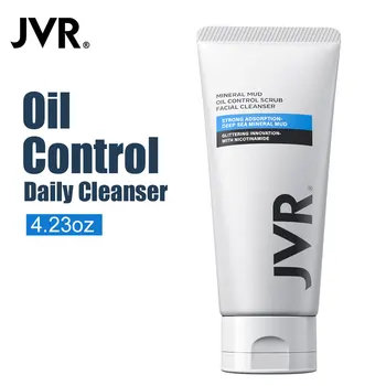 

JVR Mineral Mud Oil Control Foam Facial Cleanser Facial Scrub Cleansing Acne Oil Control Blackhead Remover Shrink Pore Skin Care