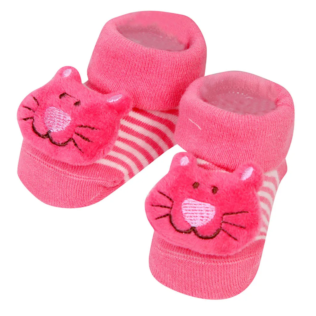Зимние носки для новорожденных; носки-тапочки с рисунком глаз для маленьких мальчиков и девочек; нескользящие носки для малышей; носочки для новорожденных