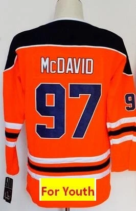 Молодежный детский свитер Connor McDavid Leon Draisaitl LUCIC NUGENT-HOPKIN Henrik Lundqvist Mats zucarello Patrice Bergeron - Цвет: Оранжевый