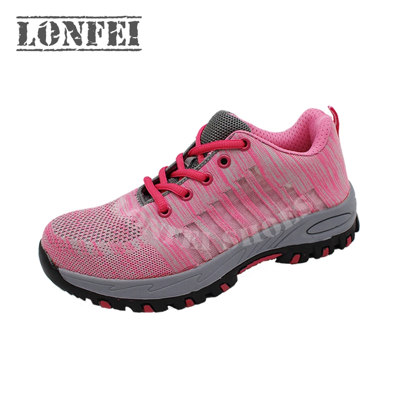 

Steel toe impact resistance non-slip rubber outsole Fashion sport safety shoes for woman
