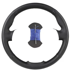 Luxury Leather Steering Wheel Cover - Premium Custom Fit Wrap (Blue)
