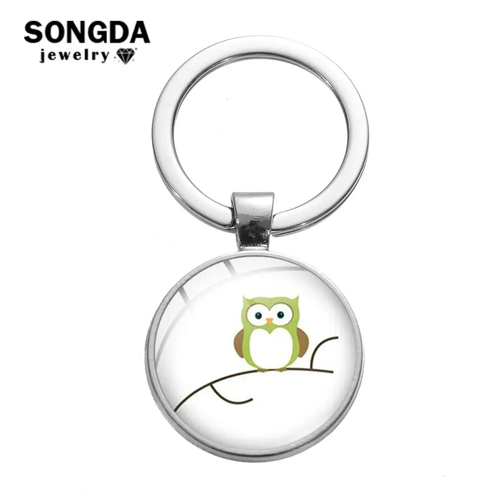 SONGDA в виде Больших Глаз Совы на ветке брелок милые птицы мультфильм печатных