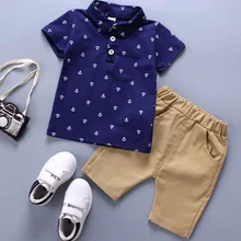 Список, новая летняя детская одежда для мальчиков, Повседневная хлопковая Спортивная рубашка с короткими рукавами+ штаны, Детский комплект из 2 предметов
