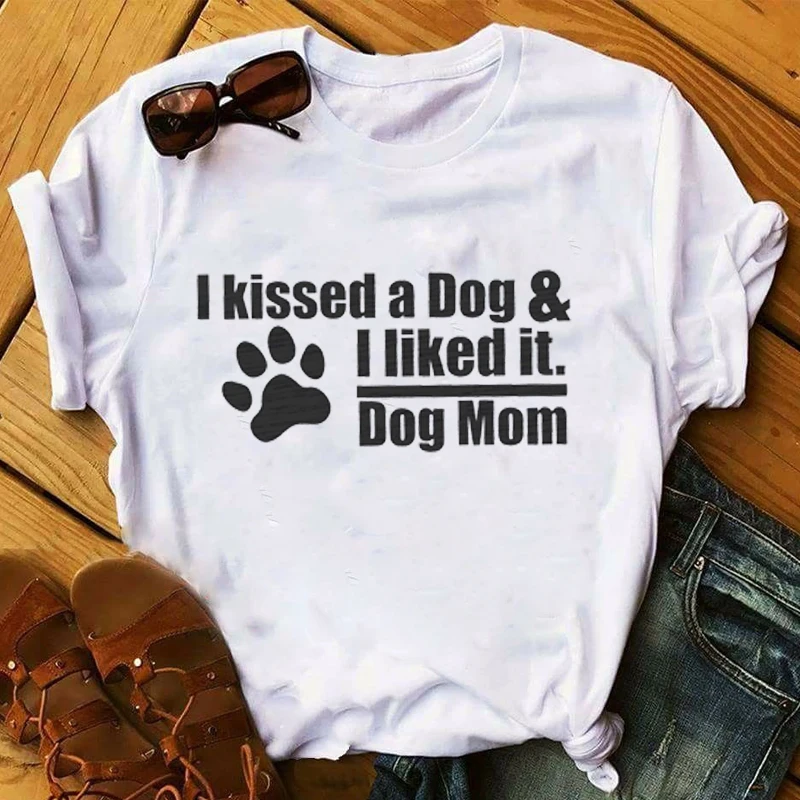 Женская одежда с надписью Love Dog Mom отпечаток лапы животного женская для домашних