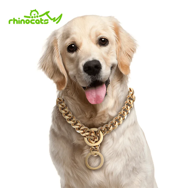 

15mm Big Dogs Chain Choke Collar Stainless Steel Slip Metal Training Pinch Collars P Chain for Medium Large Dogs Pitbull Bulldog