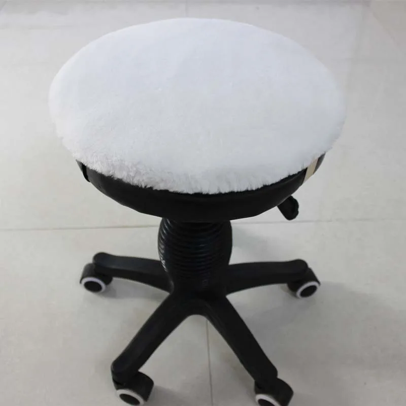 round white Подушка для спины из искусственной шерсти, Круглый квадратный диванная подушка из искусственного меха, красный, серый, черный, розовый, белый мат «татами», подушки для офисных игр - Цвет: round white