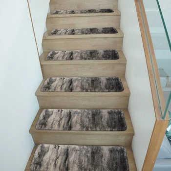 

5 pcs Ink Gray Color Stairway Pads Decor Floor Mats Fluffy Non-slip Balcony Bathroom Mat Nordic Style Stair-steps Rugs Hom Decor