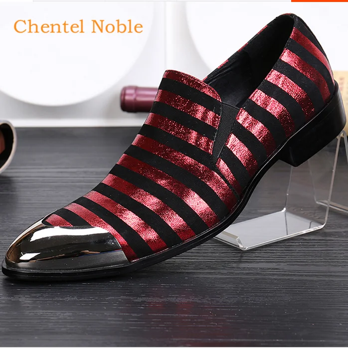 Модные мужские туфли Chentel Noble из натуральной кожи с металлическим наконечником в