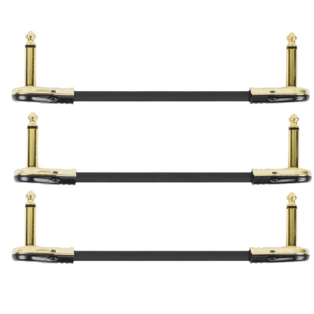 

1 Set 15cm Length Guitar Effects Pedal Cable Connector 6.35 Plug Wire Adapter Line Flat Head