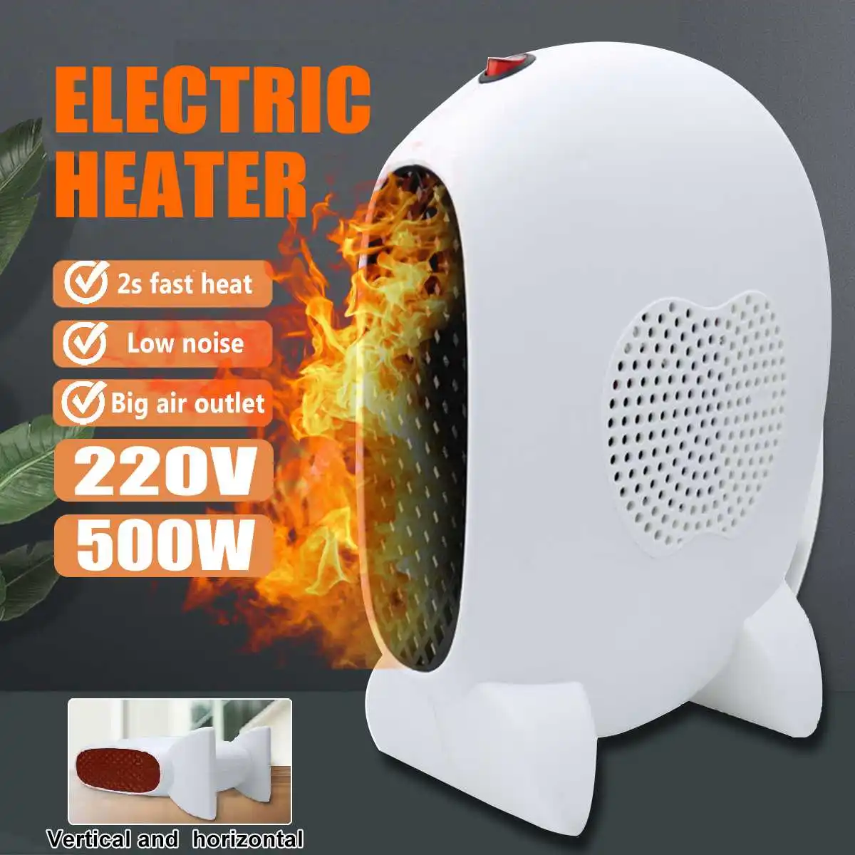 

Electric Heaters Mini Fan Portable Fast Heating Thermostat Home Office Outdoor Desktop Heating Stove Radiator Warmer Winter 500W