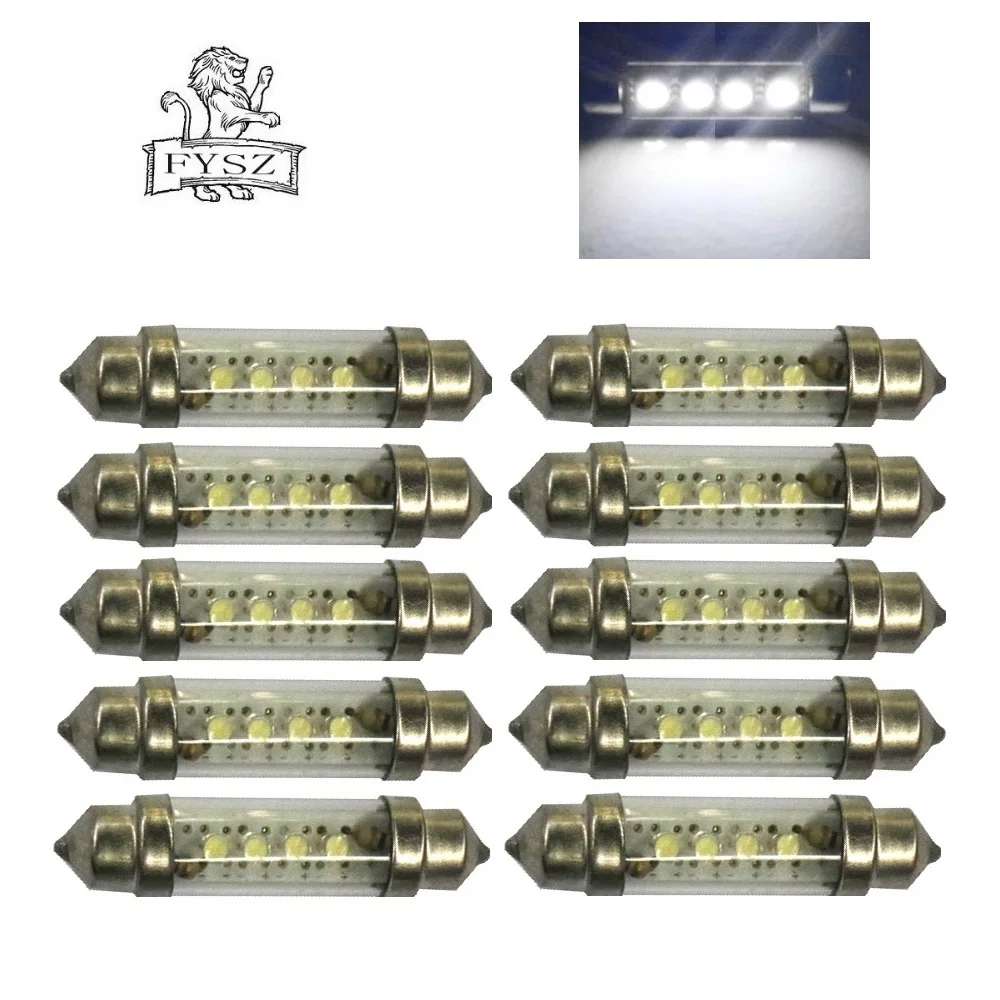 Автомобильная светодиодная лампа для чтения 44 мм C5W 4smd 6500k 10 шт. | Автомобили и