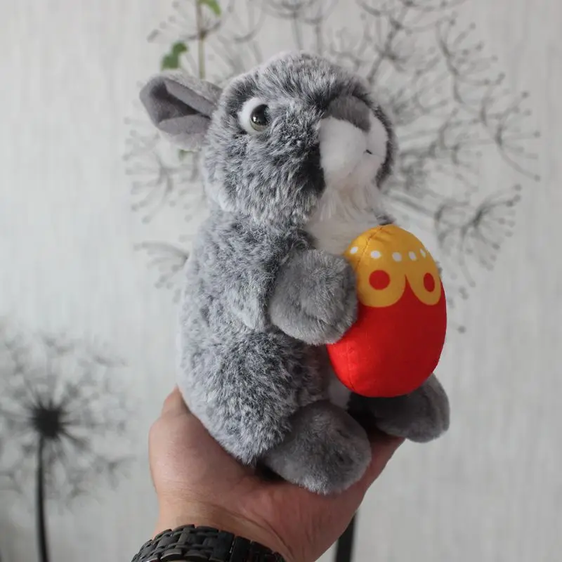 Подарки на Пасху, Милые серые кролики, кукла, настоящая жизнь, плюшевые игрушки, мягкая игрушка в виде животного, рождественский подарок