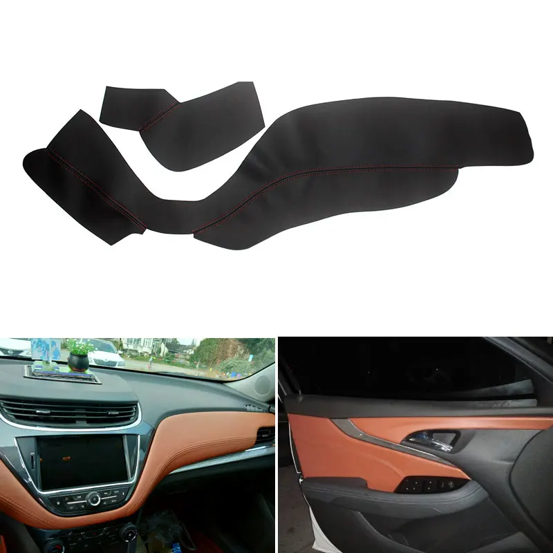 

Car Styling Door Handle / Center Control Dashboard Panel Microfiber Leather Cover Trim For Chevrolet Malibu 2016 2017 2018