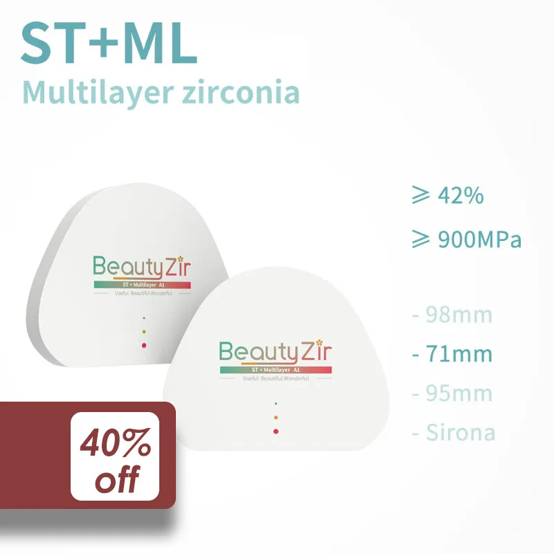 ST + ML 7112 мм супер высокая прозрачность многослойный блок циркония Amann Girrbach A1 D4
