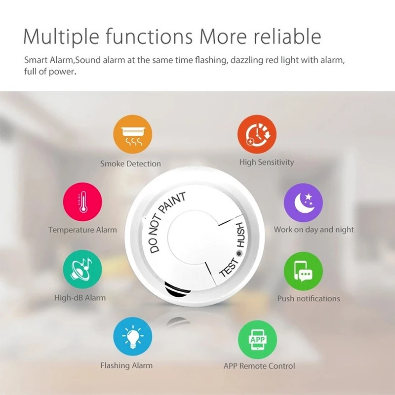 Smart Smoke Detector WiFi App Control Remote FIre Alarm Sensor Wireless