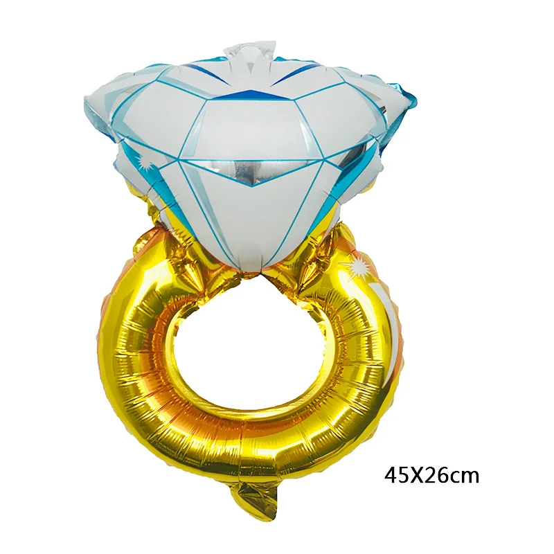 50pc Mini Diamond Ring Foil Balloons Valentine's Day Wedding Ballon Inflatable Wedding Party Decoration Air Ballon Supplies