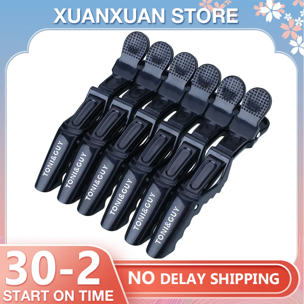 6pcs/lot Plastic Hair Clip Hairdressing Clamps Claw Section Alligator