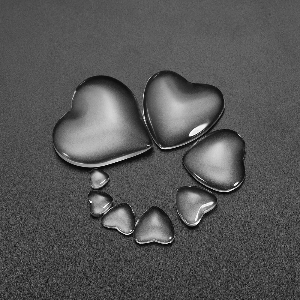 

10-50Pcs/lot 6-30mm Clear Heart Glass Cabochon Cameo Flat Back Crystal Cabochon For DIY Jewelry Making Findings Accessories